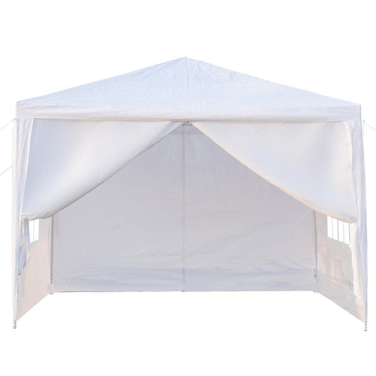 10 x 10 White Wedding Party Tent Gazebo Canopy with 4 Removable Sidewalls