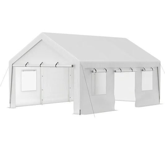 13' x 20' Heavy Duty Carport with Roll-up Sidewall and Ventilated Windows
