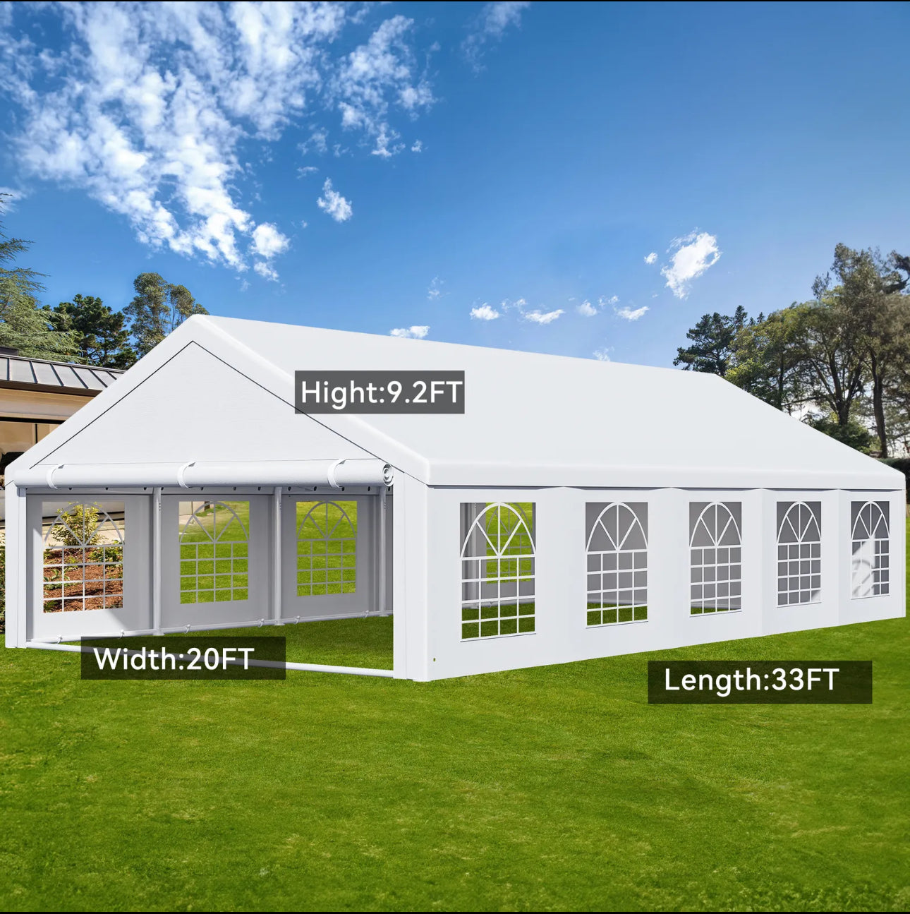 20x32 Heavy Duty Canopy Tent Wedding Canopy with Sidewalls