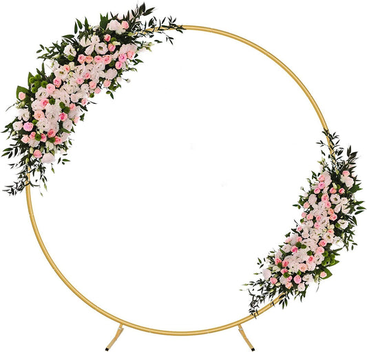 6.6ft Wedding Arch: Elegant Metal Circle Backdrop Stand